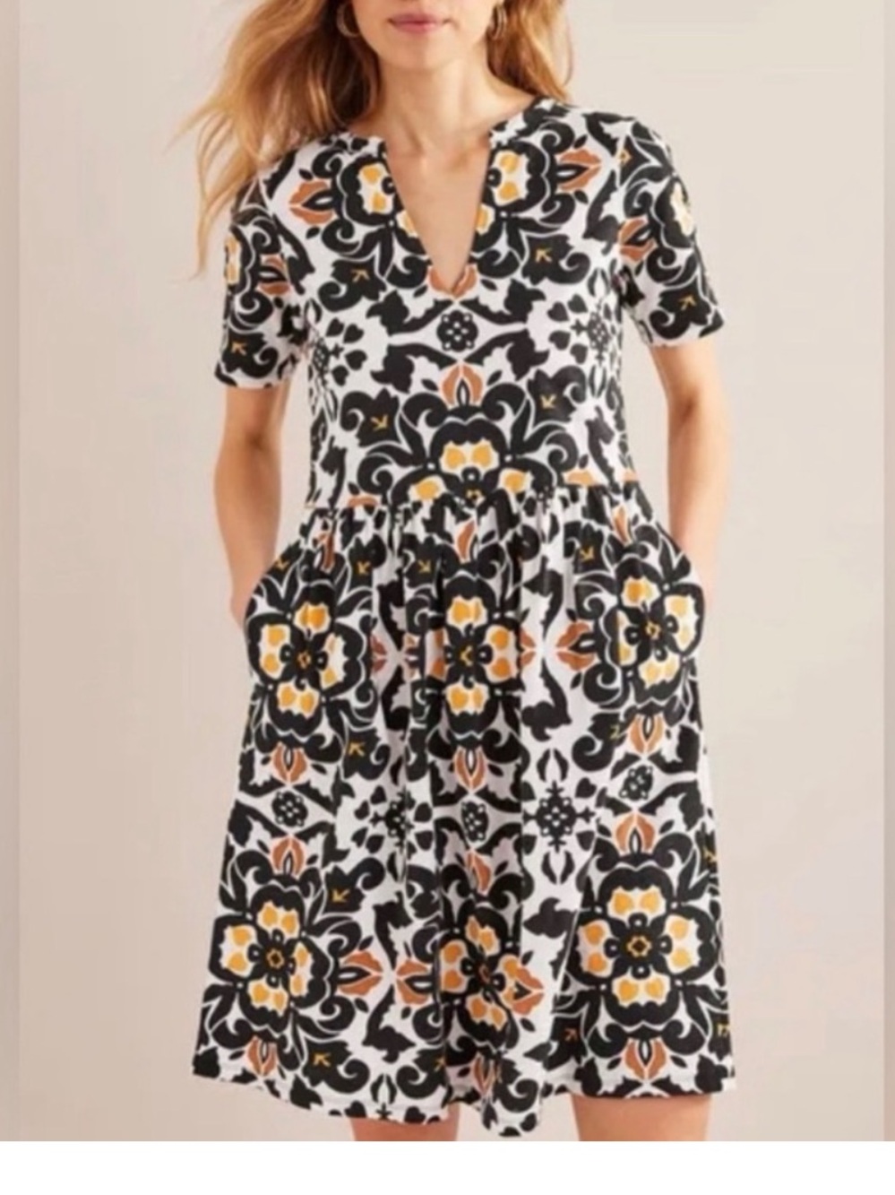 Boden Easy Notch Jersey Dress